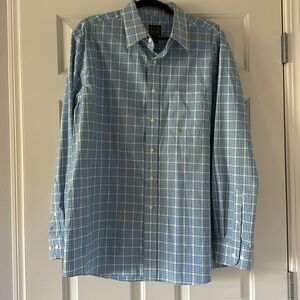 XL button down. Blue, yellow & white check dress shirt. Like new condition.